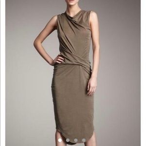 NWT Helmut Lang Cowl-Neck Midi Dress